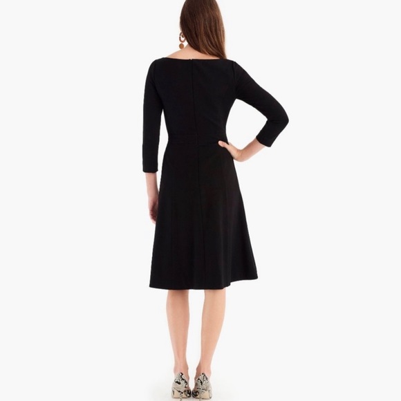 J. Crew NWT Fit & Flare Sheath Dress Stretch Ponte Knit Black SZ 2 - Picture 4 of 16